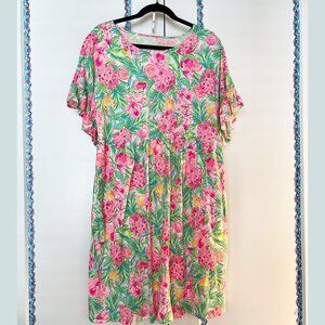 Lilly Pulitzer Tiltson Swing Dress Resort White Pear Necessities Ruffle Sleeve